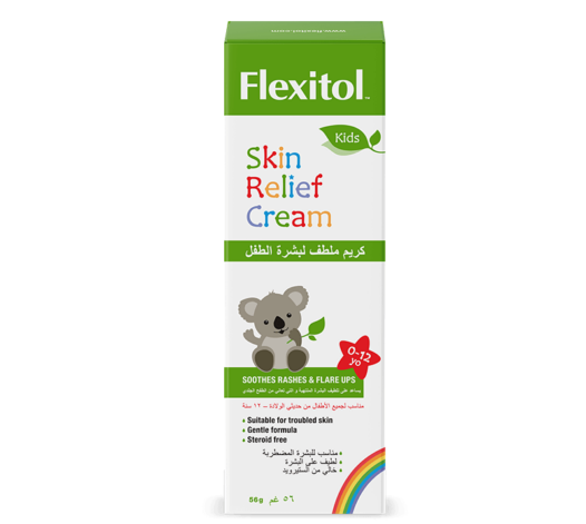 flexitol kids skin relief cream front of carton image