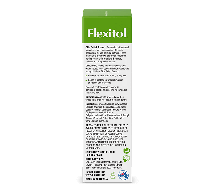 flexitol kids skin relief cream side 2 of carton