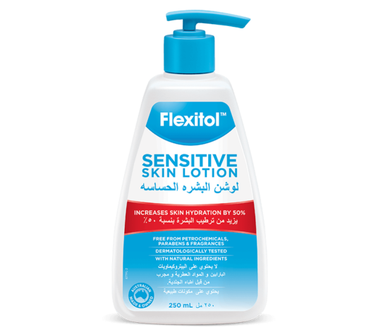 flexitol sensitive skin lotion front of bottle image