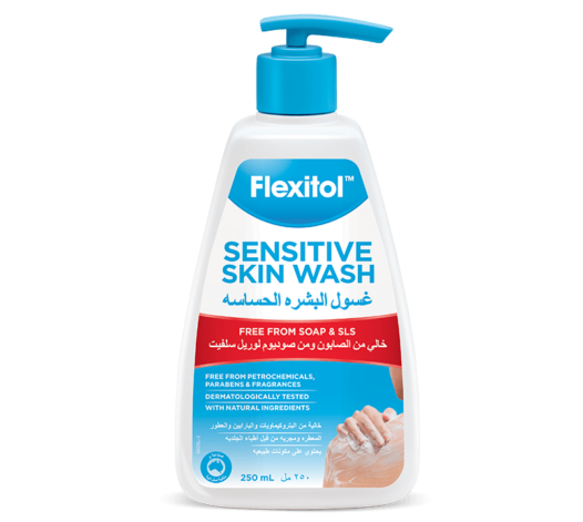 flexitol sensitive skin wash front of bottle image